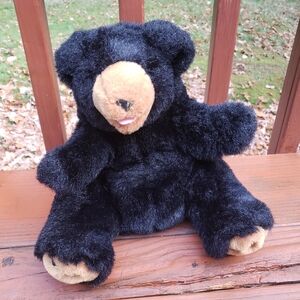 Cascade Toy Black Bear Plush Toy & Hand Puppet - 12" TALL